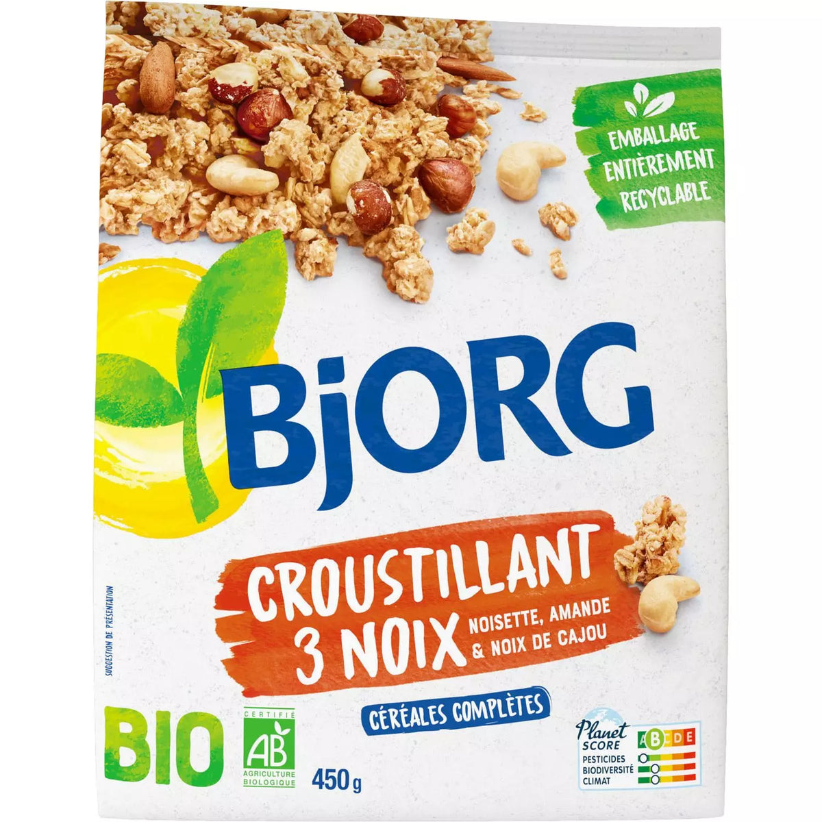 BJORG - Bio Knuspermüsli 3 Nüsse 450g