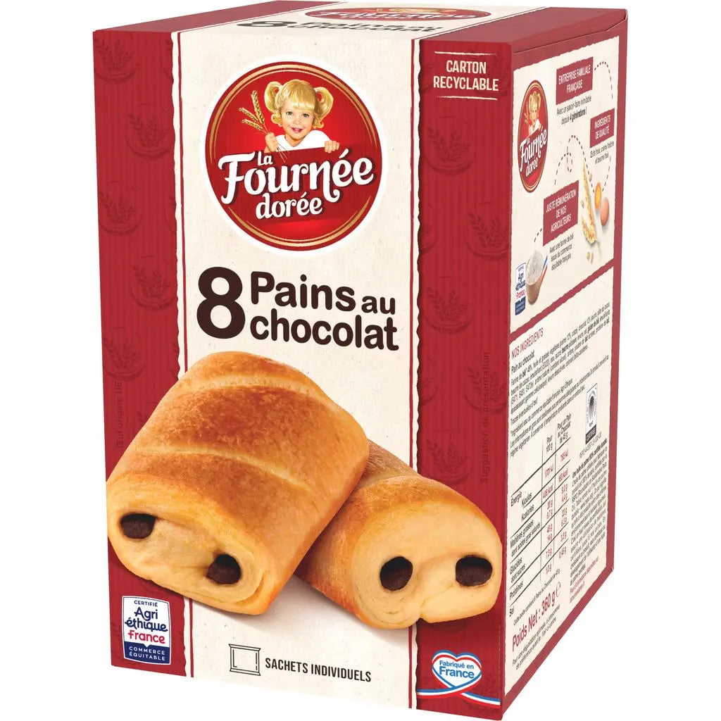 LA FOURNEE DOREE Pains au chocolat x8 - 360g*