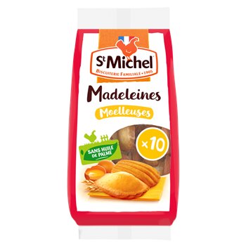 Madeleines moelleuses ST MICHEL – Emballées individuellement (10 pièces) – 250g