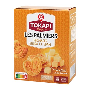 MARQUE REPÈRE Les Palmiers snack Fromage gouda edam - 75g