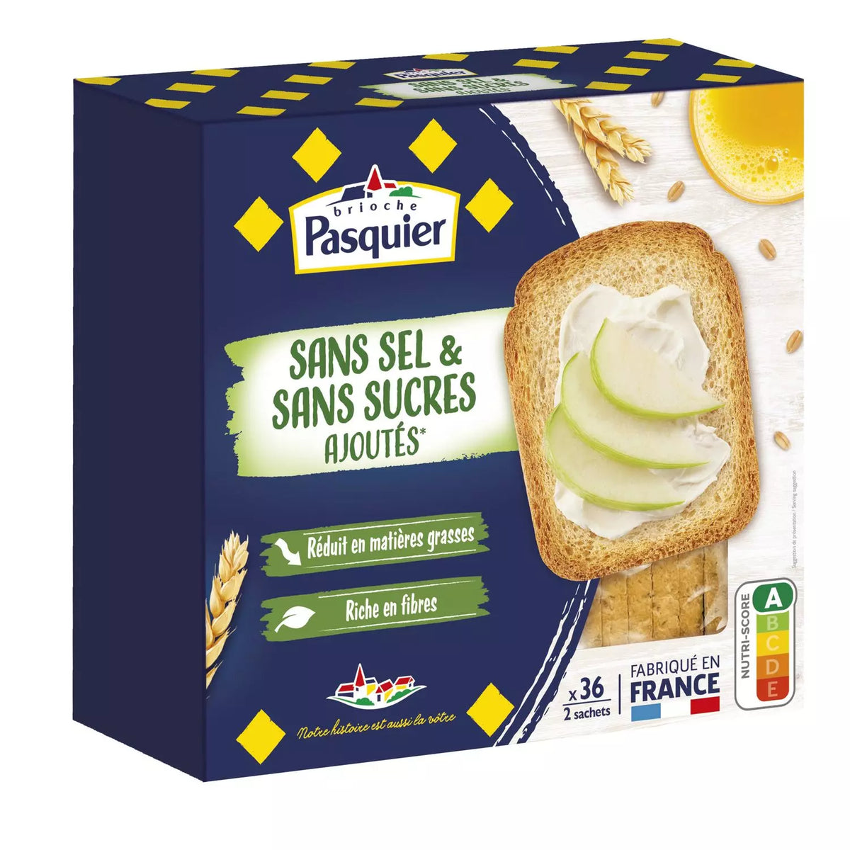 Biscotte PASQUIER Sem Sal e Sem Adição de Açúcar (2 pacotes) 300g