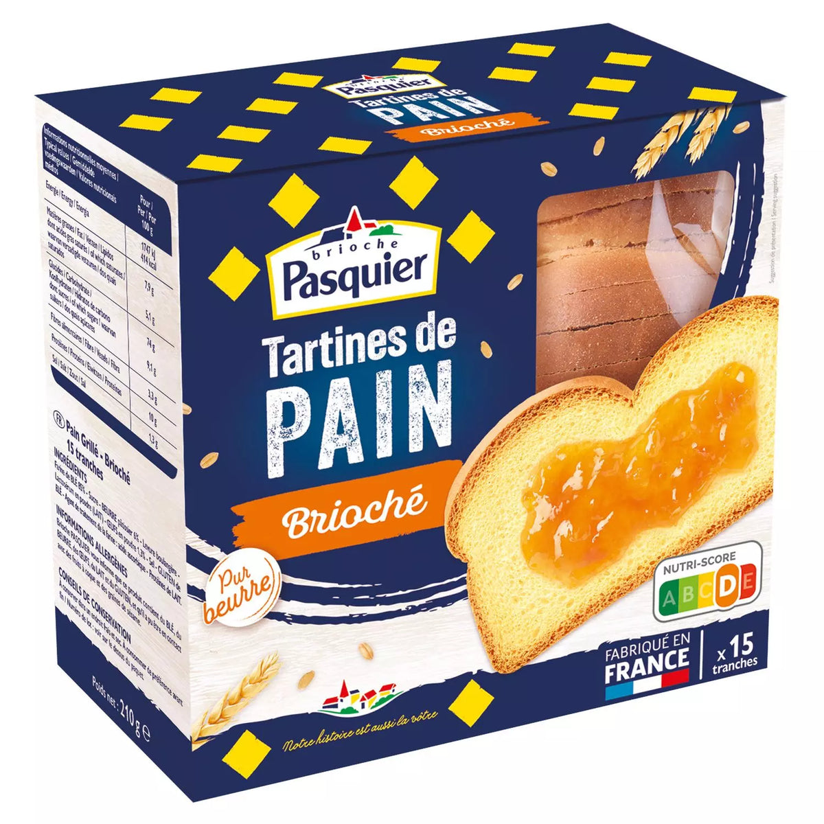 Torradas de Brioche PASQUIER (15 unidades) 210g