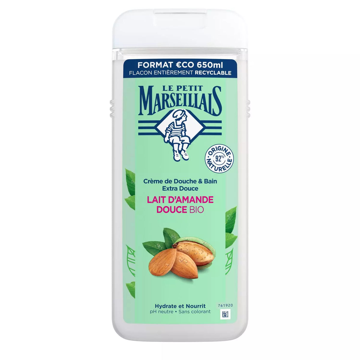 LE PETIT MARSEILLAIS Cream Texture Extra Gentle Shower Gel Organic Sweet Almond Milk 650ml