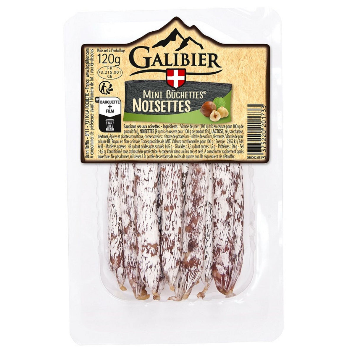 LE GALIBIER Mini Bûchettes mit Haselnüssen 120g