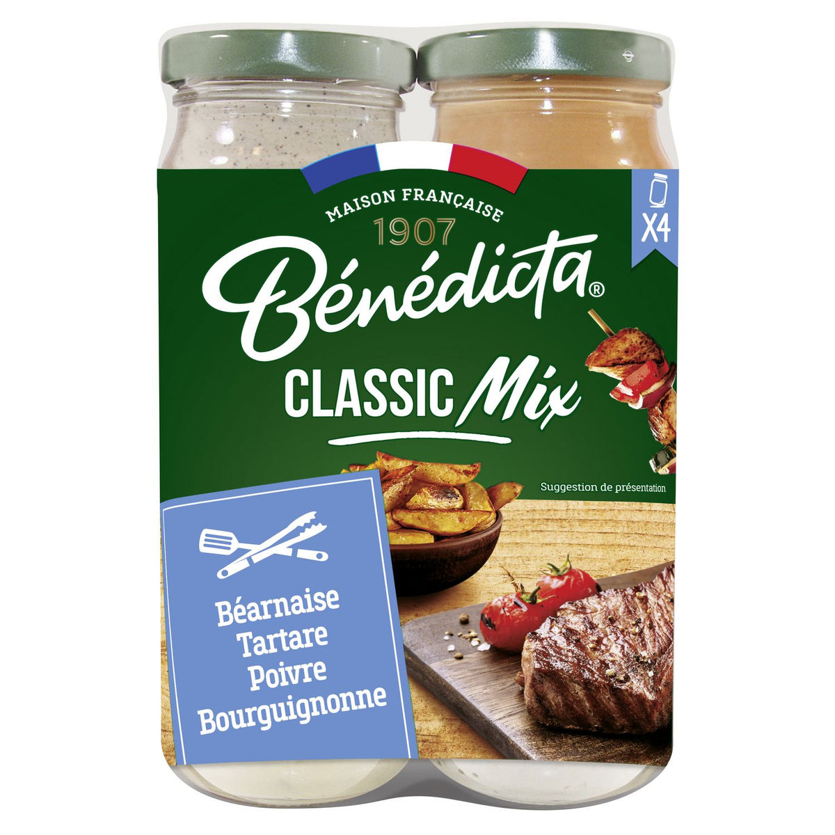 BÉNÉDICTA Classic Mix (Béarnaise, tartare, poivre, and bourguignonne) 330g