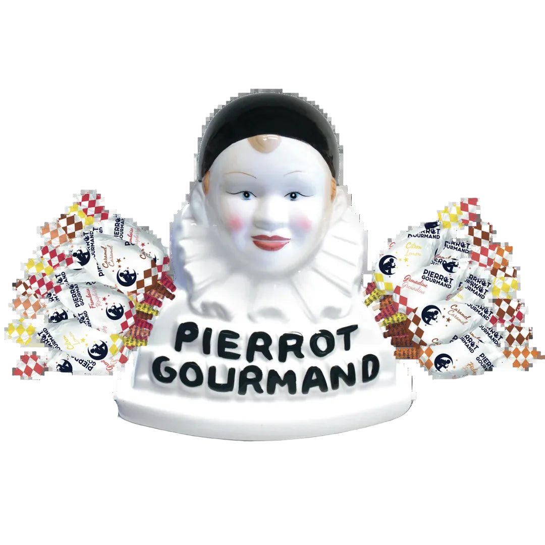 PIERROT GOURMAND Coffret gourmandise – buste + étui 40 sucettes