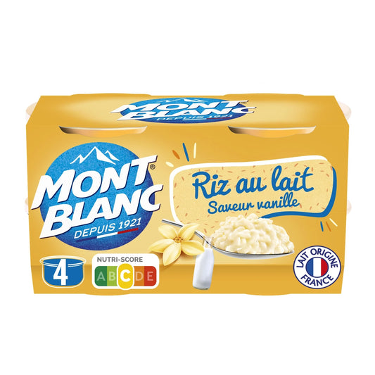 MONT BLANC Rice Pudding Vanilla Dessert Cream 4x125g – 500g