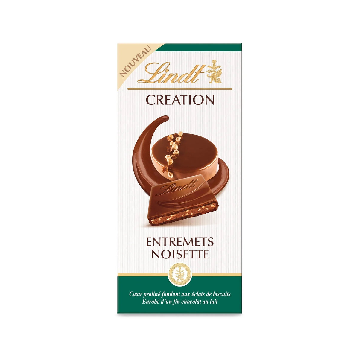 LINDT chocolate bar milk entremets hazelnut 150g