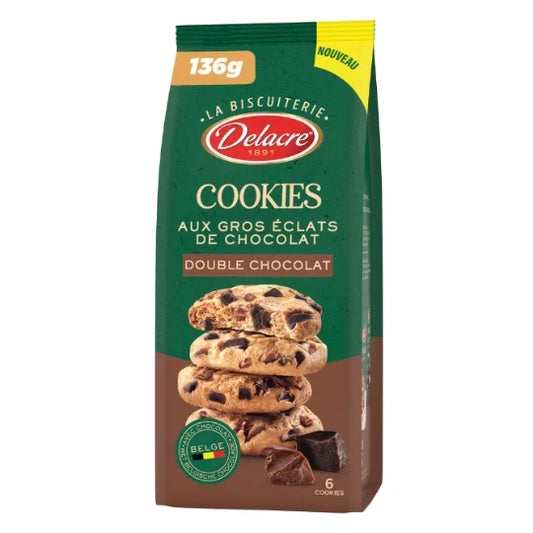 DELACRE La Biscuiterie – Cookies Double Chocolat 136g