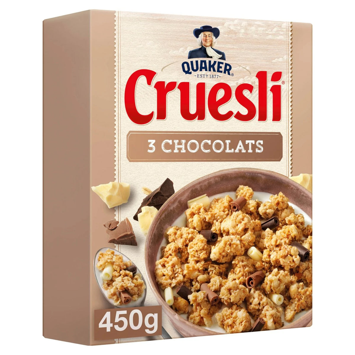 QUAKER Cruesli 3 Schokoladen Müsli 450g