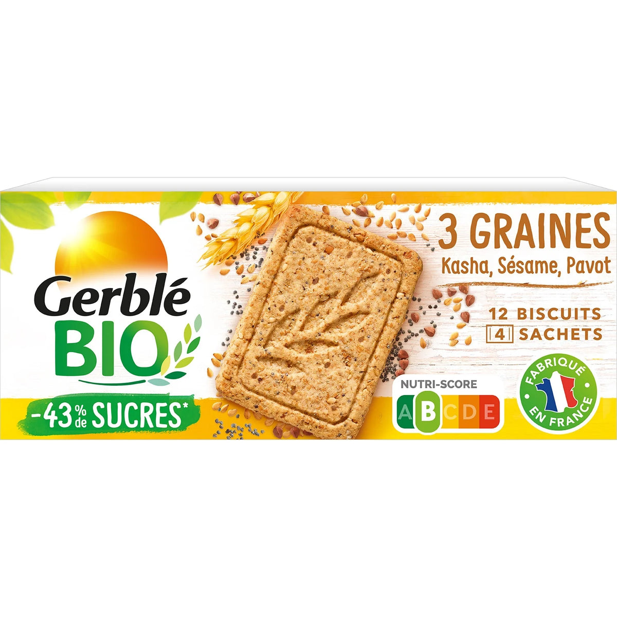 GERBLE Galleta Orgánica 3 Semillas 132g