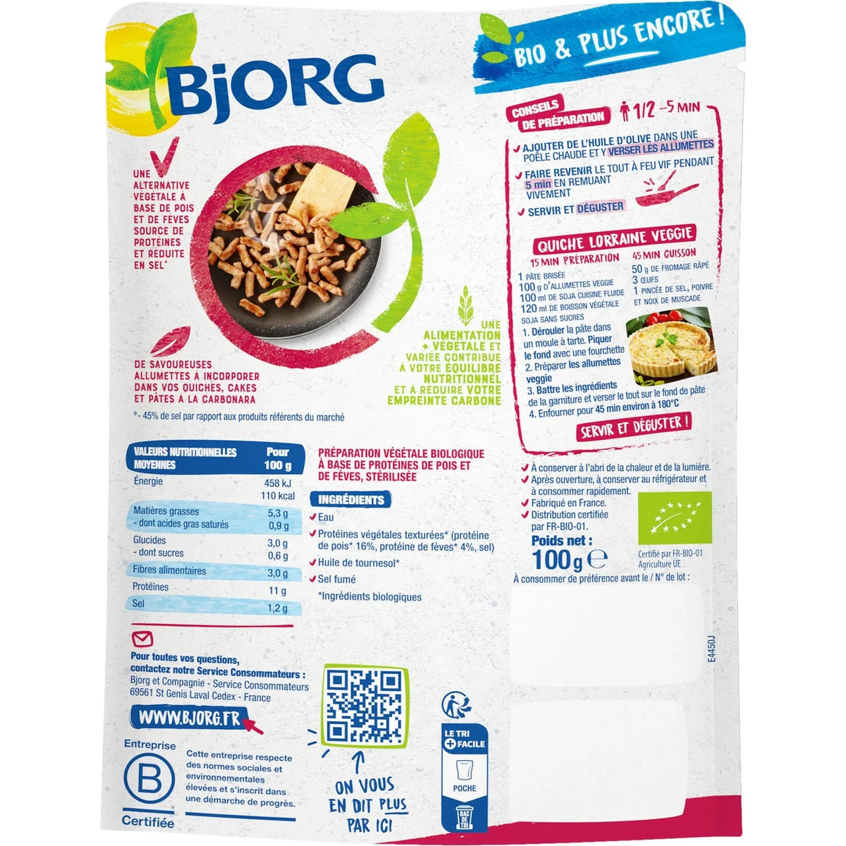 Bacon végétarien bio BJORG 100 g