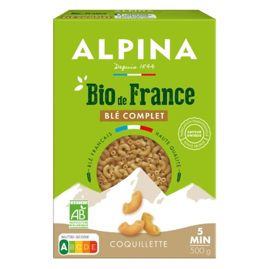 ALPINA Savoie Organic Whole Wheat Small Shell Pasta – 500g