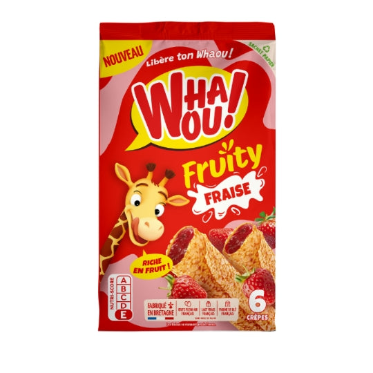 WHAOU! Fruity crepe with strawberry flavor x6 - 180g*