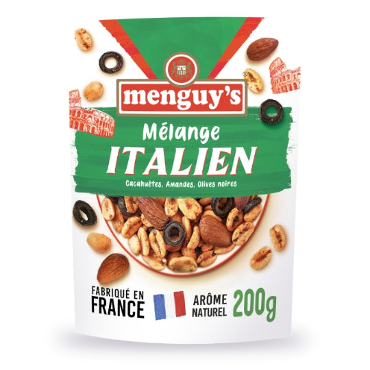 MENGUY'S Italian Mix Cereal with Peanuts, Almonds & Black Olives 200g