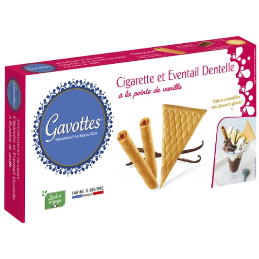 GAVOTTES assortment dessert cigarette and éventail dentelle with the pointe of vanilla 100g