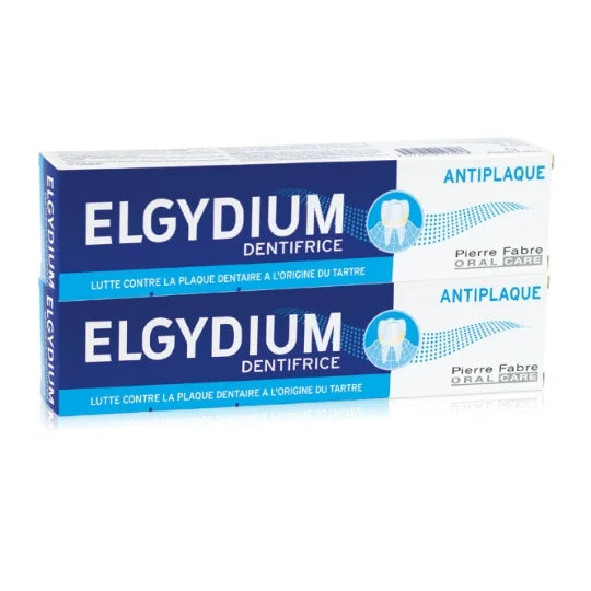 ELGYDIUM Anti-Plaque Toothpaste – 98% Ingredients of Natural Origin – 2 x 75ml