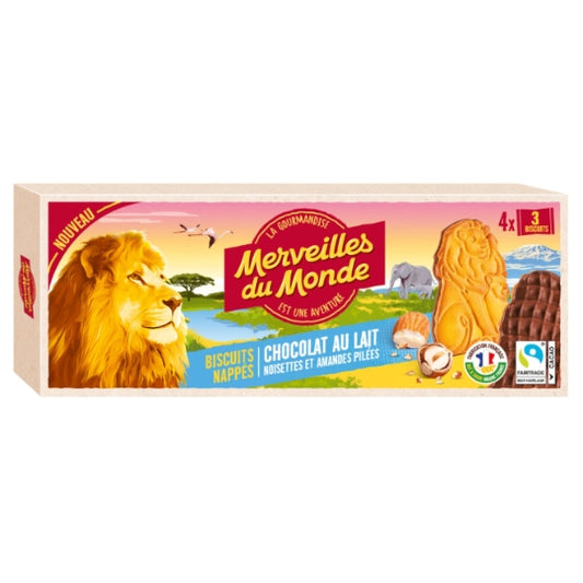 MERVEILLES DU MONDE Milk Chocolate-Covered Animal Biscuits 200g