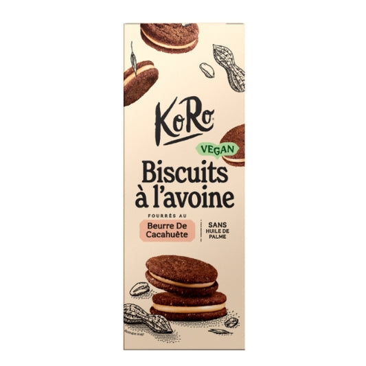 KORO Biscuits à l'Avoine Fourrés au Beurre de Cacahuètes 180g