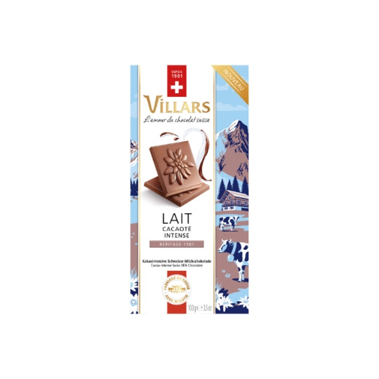 VILLARS Intense Cocoa Milk Chocolate Bar 100g