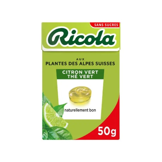 Caramelos Sin Azúcar RICOLA Lima/Té Verde 50g