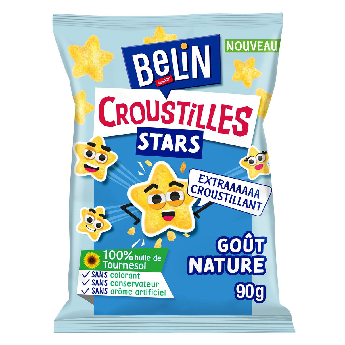 Biscoitos aperitivos BELIN sabor original Croustilles Stars 90g