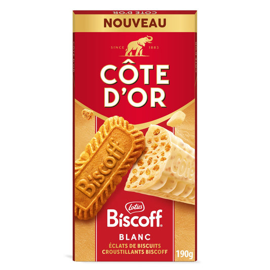CÔTE D'OR white chocolate Eclats of Biscuit crunchy Biscoff 190g