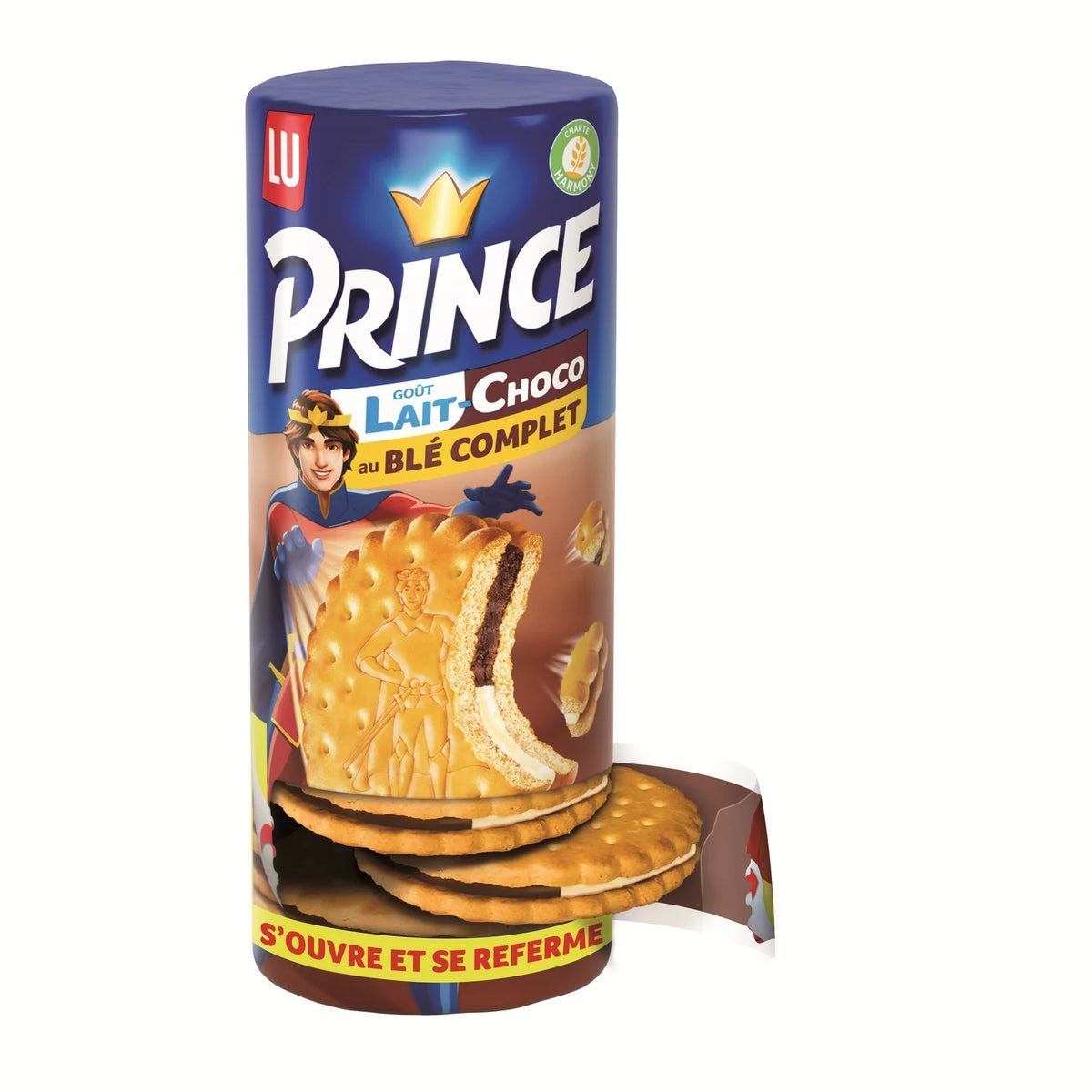Biscuits LU Prince – Biscuits au blé complet fourrés au lait et au chocolat 300g