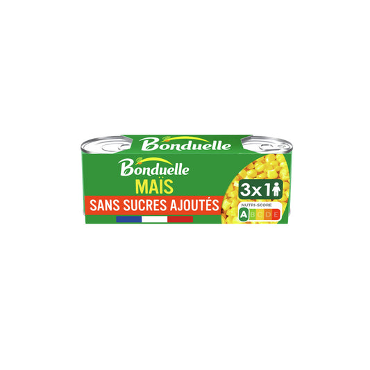 BONDUELLE Maïs sans sucres ajoutés 3 x 140 g