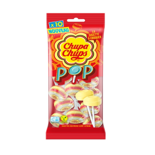 Pirulitos Chupa Chups Flowpack Sabor Dextrose Limão 90g