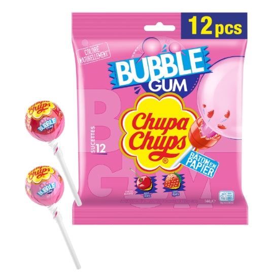 Pirulitos CHUPA CHUPS com recheio de chiclete x12