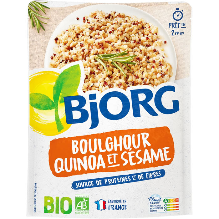 BJORG Bulgur Ecológico para Microondas con Quinoa y Sésamo 250 g