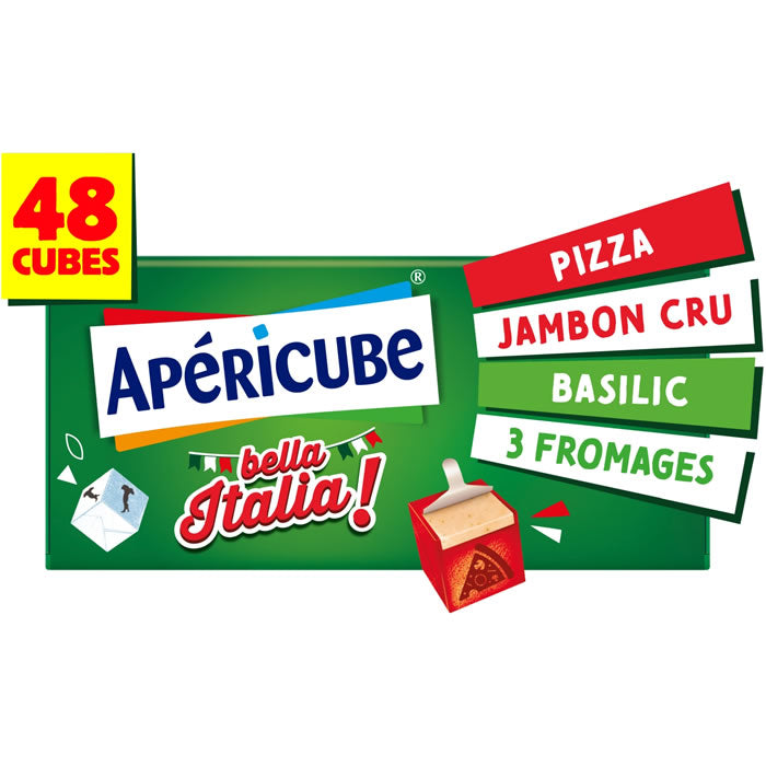 APÉRICUBE Käse-Snack Bella Italia Box mit 48 Würfeln – 250g
