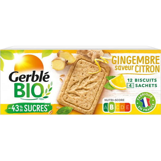 Biscuit au citron et au gingembre bio GERBLE 132g