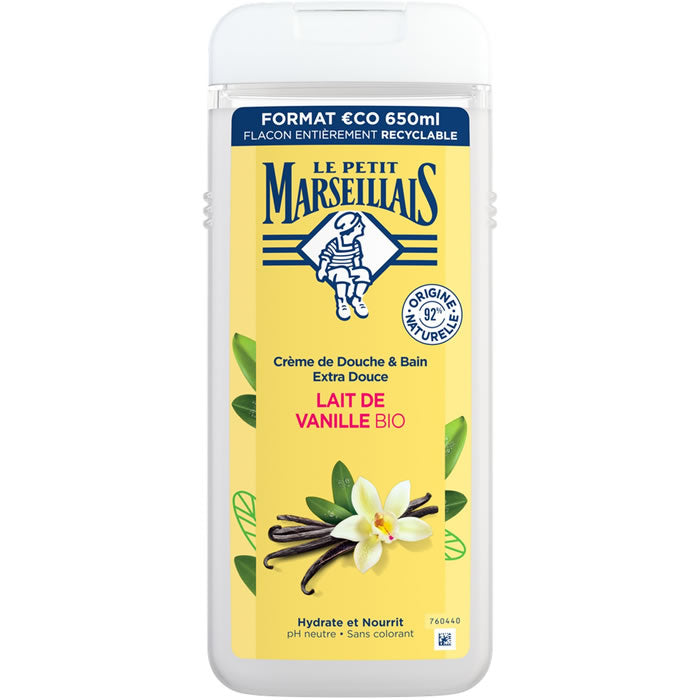LE PETIT MARSEILLAIS Cremedusche Extra Mild Bio-Vanillemilch Ohne Farbstoffe 650ml
