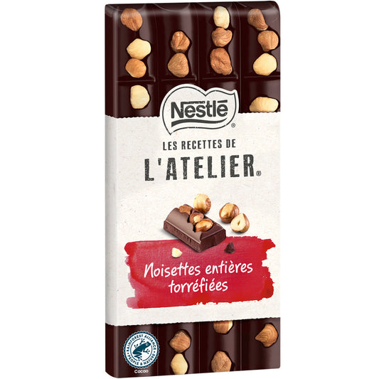 NESTLÉ dark chocolate bar with roasted whole hazelnuts 170g