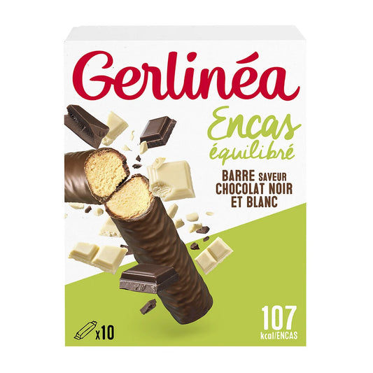 GERLINEA bars encas chocolate flavor dark and white x10 - 310g