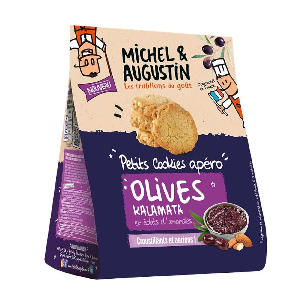 MICHEL ET AUGUSTIN Savory Crackers with Olive & Almond Pieces 90g