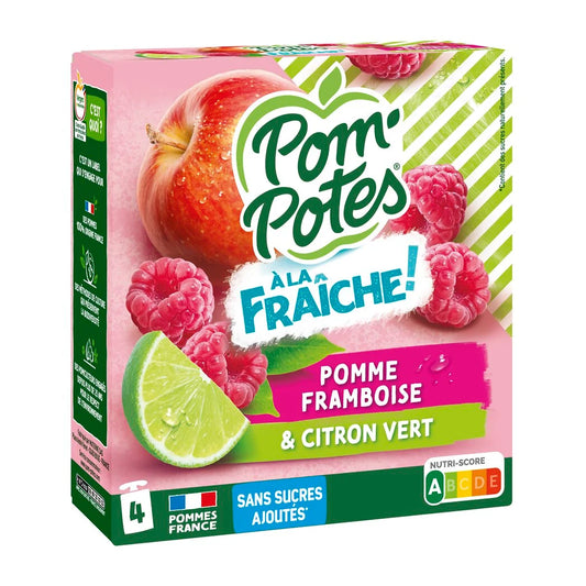 POM'POTES A la fraiche - Compotes pomme framboise citron 4x90g