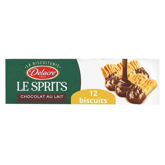 DELACRE Biscuits sprits shortbread biscuits with milk chocolate 200g