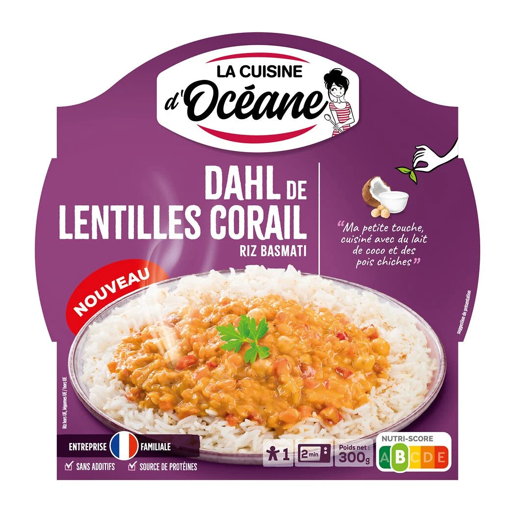 LA CUISINE D'OCEANE Red Lentil Dahl with Basmati Rice 300g