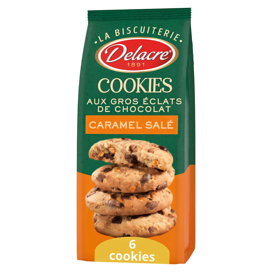 DELACRE La Biscuiterie – Biscoitos de Chocolate com Caramelo Salgado 136g
