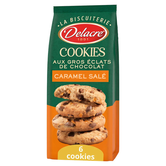 DELACRE La Biscuiterie – Biscuits au chocolat et caramel au beurre salé 136g