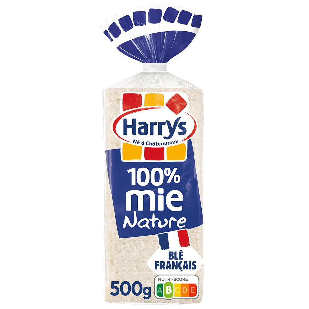 HARRYS 100% Miga - Pan de molde natural sin corteza, rebanadas pequeñas x20 - 500g*