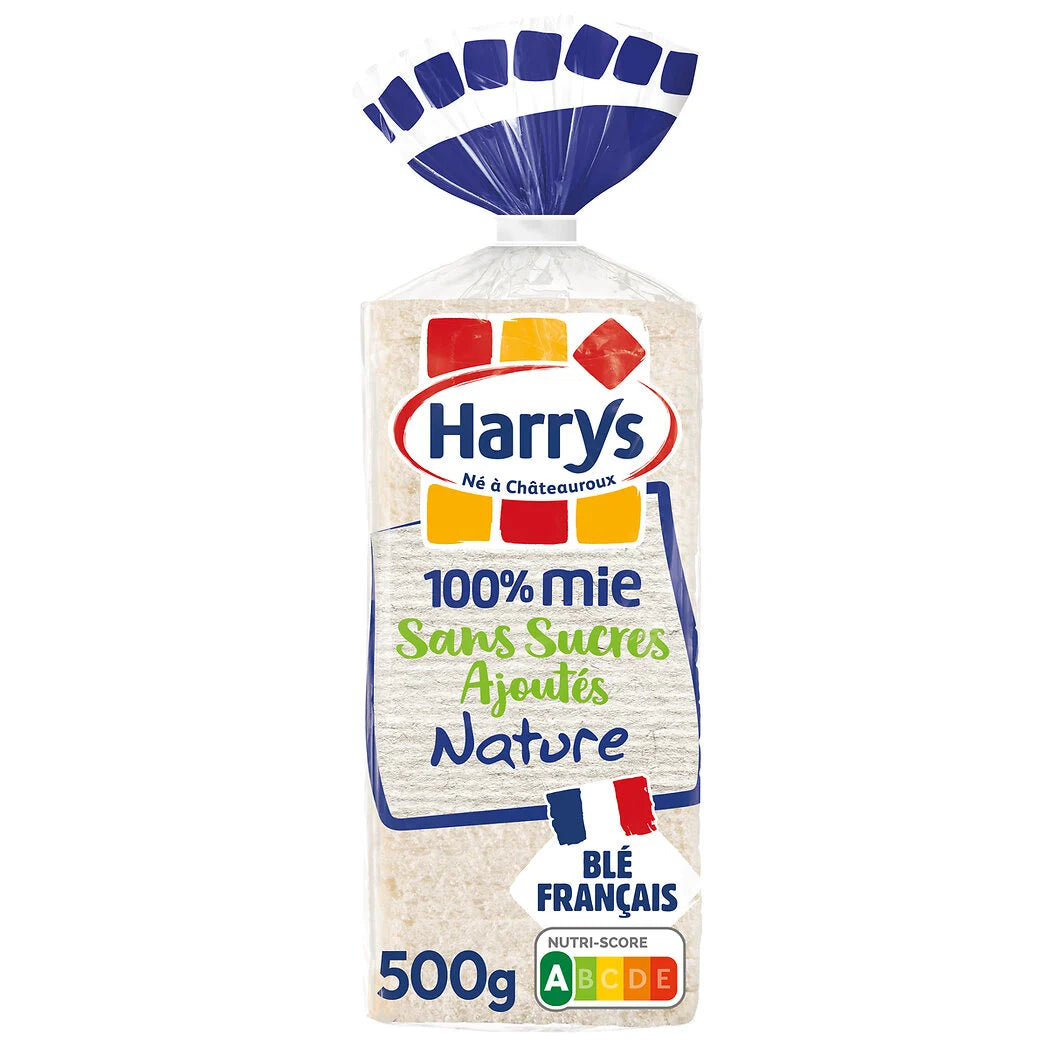 HARRYS 100% Mie - sandwich bread plain no added sugar crustless x20 - 500g*