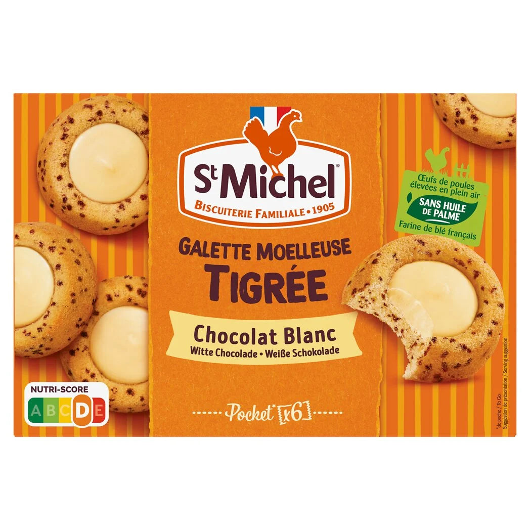 Galette moelleuse tigrée chocolat blanc ST MICHEL 180g