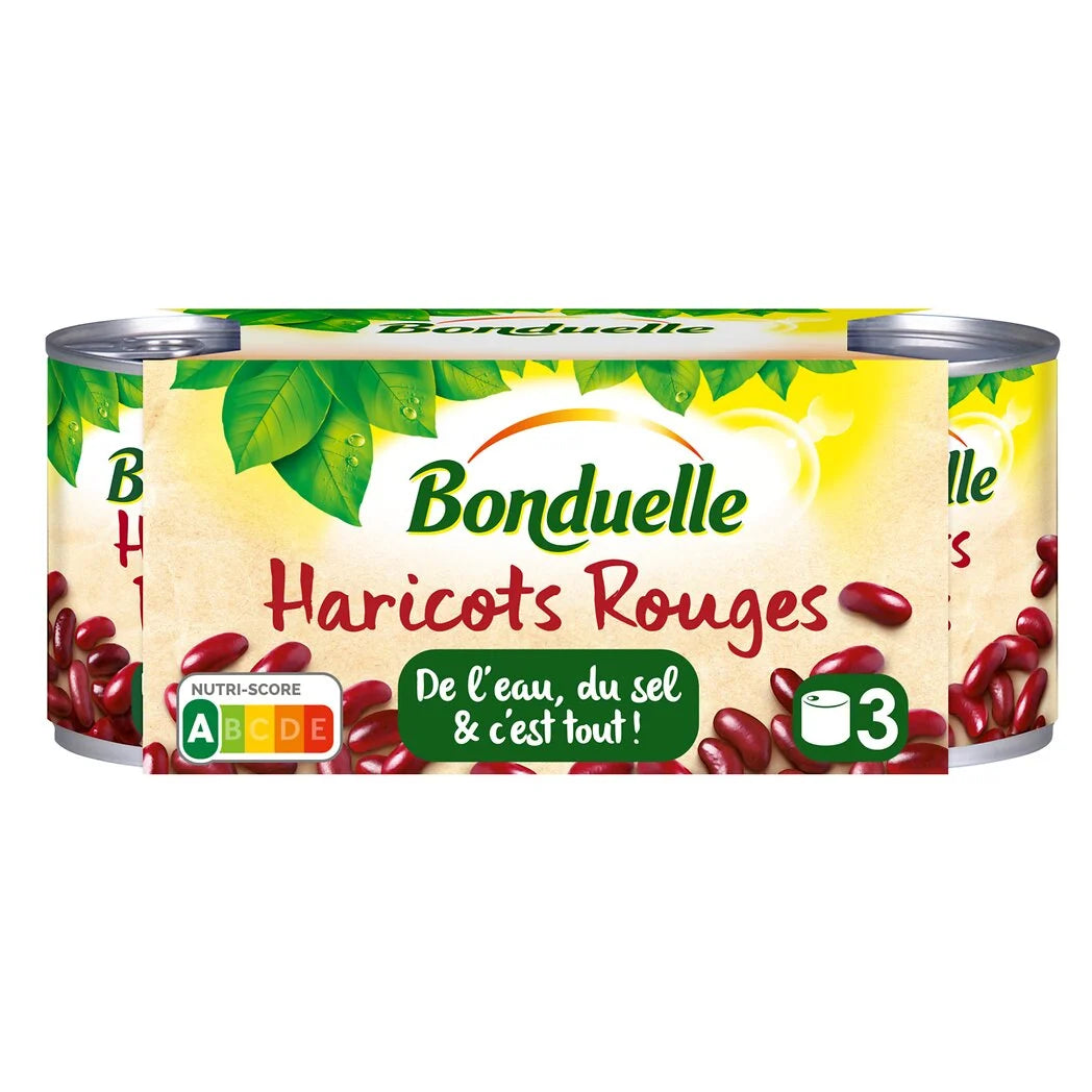 BONDUELLE Feijão vermelho em conserva 3 x 125g
