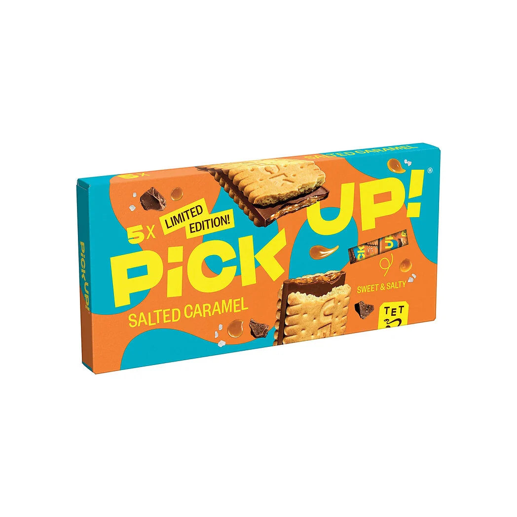 BAHLSEN Pick Up - Kekse gefüllt mit Milchschokolade und gesalzenem Karamell 140g