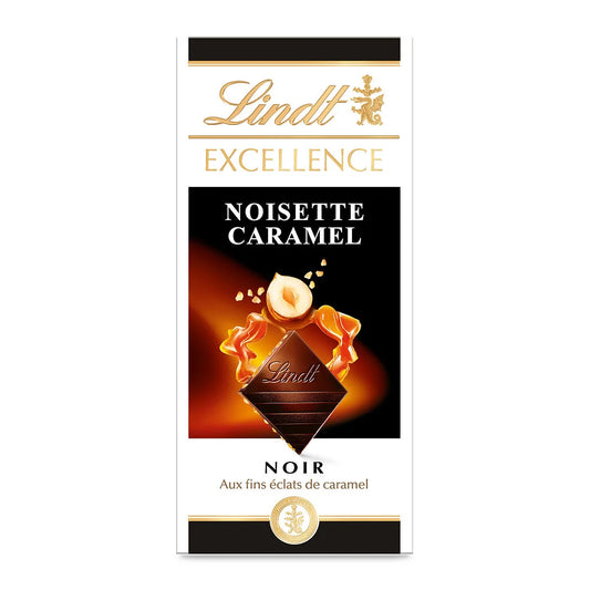 LINDT Excellence - Chocolat noir noisette caramel 100g