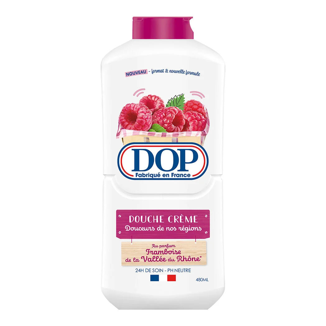 DOP shower gel cream douceurs of nos régions with parfum raspberry of the Vallée from the Rhône Valley 480ml